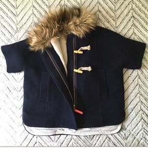 NWT J Crew Crewcuts wool sherpa-lined cape 5-7yr